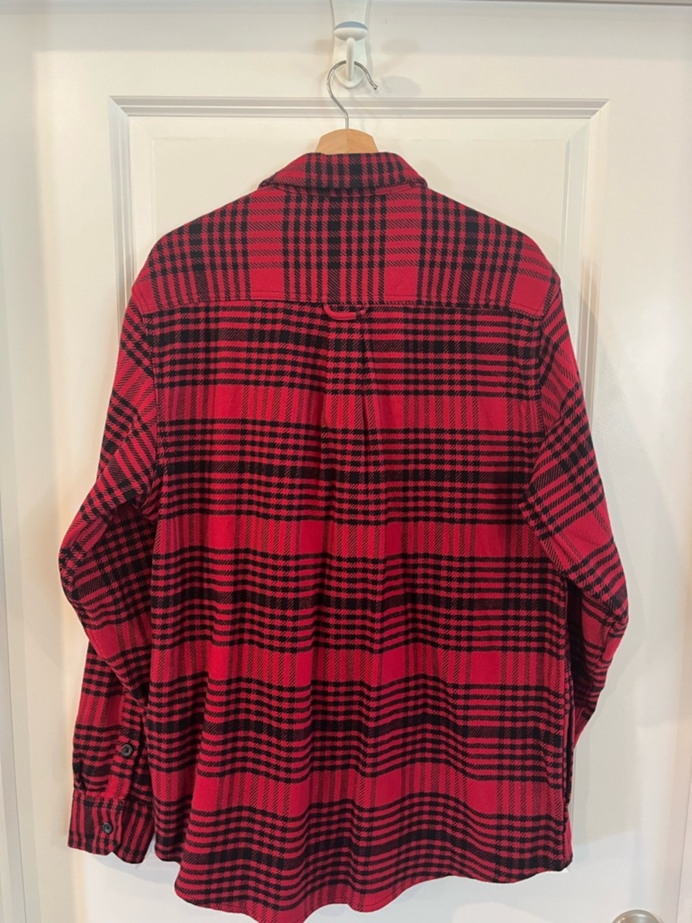 Woolrich Red and Black Plaid Flannel Shirt Jacket with Pockets - Picture 10 of 10